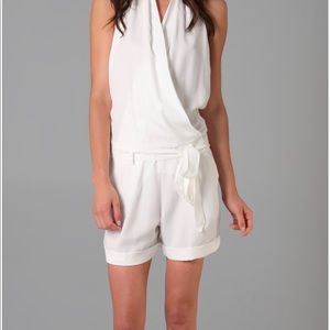 Robert Rodriguez Cowl Neck White Linen Halter Romper Size 4